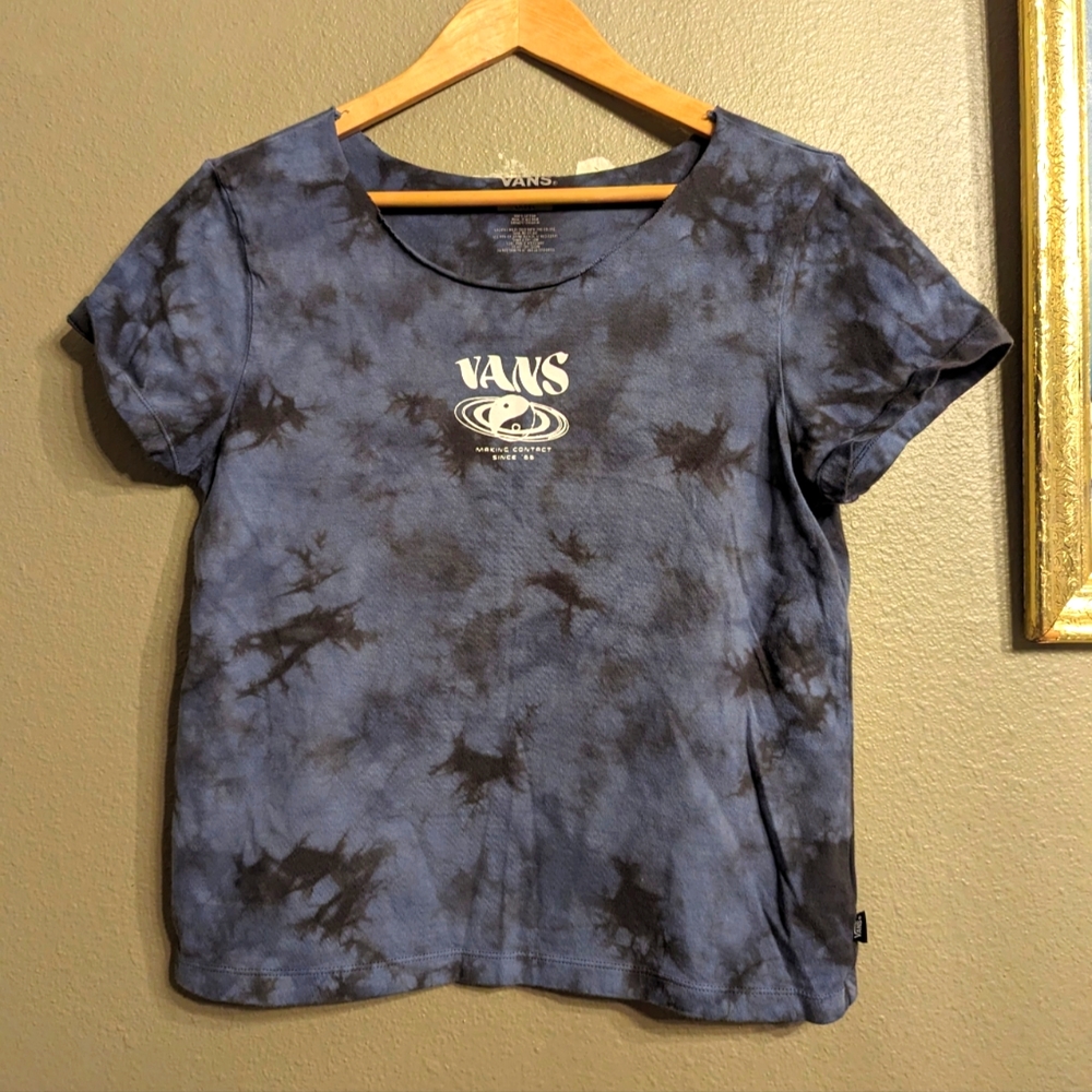3/$15  Vans Upcycled Distressed Tie Dye Cotton Crop Top Large
